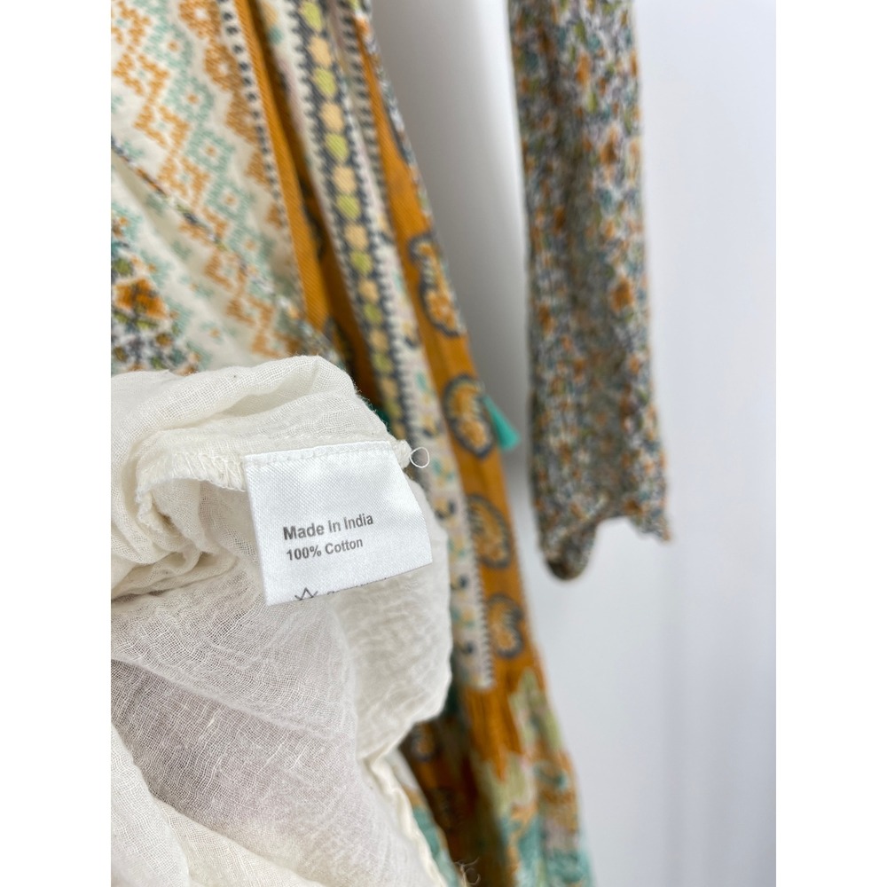 D'Ascoli Floral Paisley Maxi Dress Orange Blue Boho Resort Italian Summer Size S - Picture 10 of 14